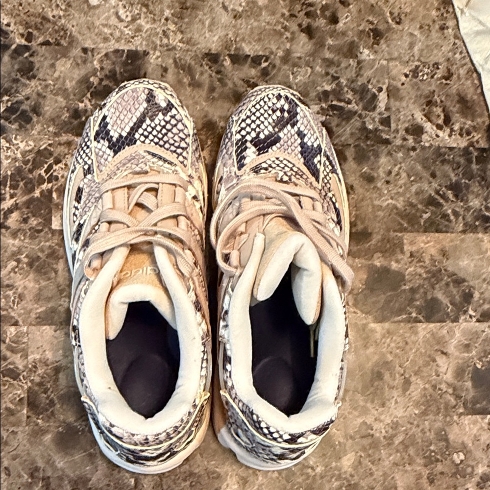 adidas Snake Print Athletic Shoes - Black and White